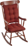 Klear Vu Omega Non-Slip Rocking Chair Cushion Set, Assembled in USA, Thick Padding & Tufted Design, Includes Seat Pad & Back Pillow with Ties, 17x17 Inches, 2-Piece Set, Solid Flame Red
