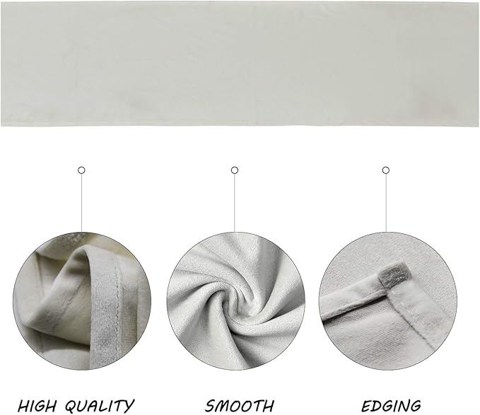 BALCONY & FALCON Velvet Table Runner 14"x95" Ivory Luxury Machine Washable Farmhouse Vintage Runner for Table Dining, Party, Wedding, Birthday, Easter, Thanksgiving & Christmas & Home Décor