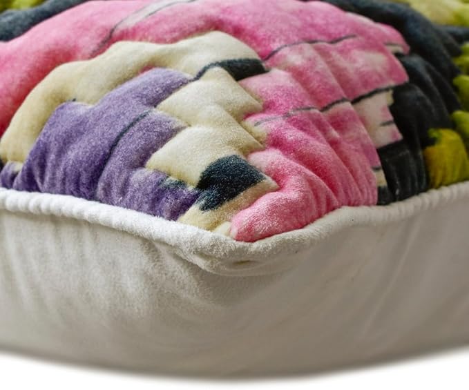 The HomeCentric King/Queen/Twin Pink & Purple Luxury CA King 86"x18" Bed Runner Without Pillow Cover, Chevron, Quilted Bed Scarf on Velvet Fabric - Artful Chevron