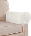 Stretch Sofa Armrest Covers - Spandex Jacquard Anti-Slip Protector for Chairs, Sofas, Couch, Recliner - Set of 2, Off White