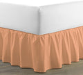 Bed Skirt - Ruffled Bed Skirt (Short Queen, Peach) 12 Inch Drop Dust Ruffle with Platform, 100% Cotton 800 Thread Count Fabric - Dust Ruffle Bedskirt for Easy Fitting and Easy Care