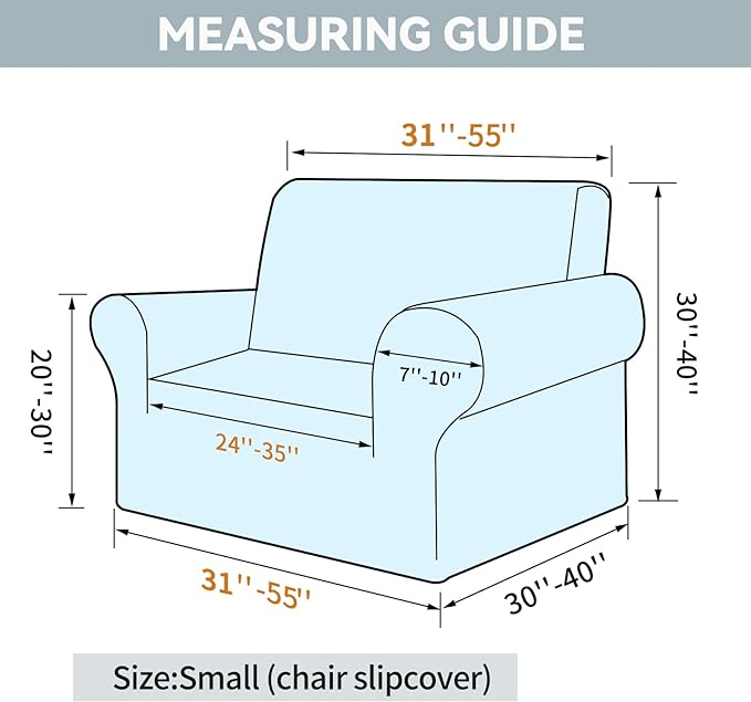LURKA Stretch Chair Sofa Slipcovers 1 Piece Couch Covers for Sofa Furniture Protector Full Sofa Covers with Elastic Bottom for Kids and Dog (Camel, Small)