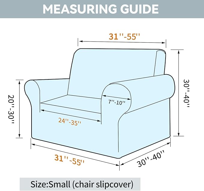 LURKA Stretch Chair Sofa Slipcovers 1 Piece Couch Covers for Sofa Furniture Protector Full Sofa Covers with Elastic Bottom for Kids and Dog (Small, Wine)