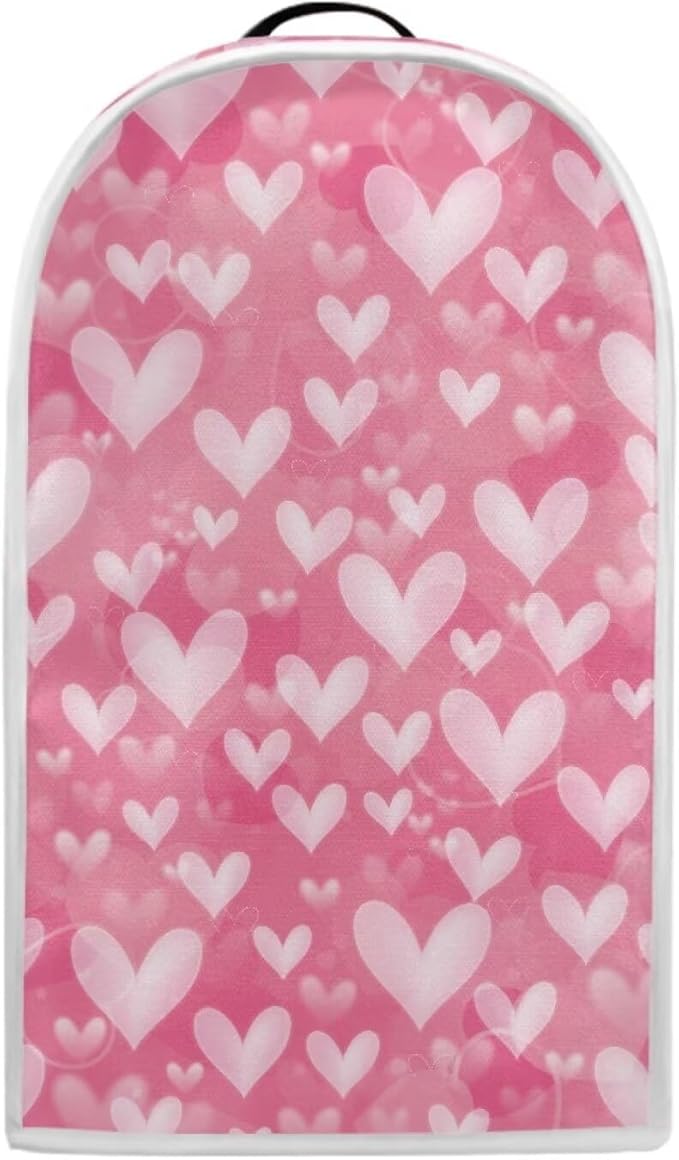 Talayituse Pink Love Heart Print Blender Dust Cover, Fingerprint Protection Cover for Stand Mixer or Coffee Machine, Kitchen Appliance Covers for Stain Dust Resistant Supplies Valentine's Day Decor