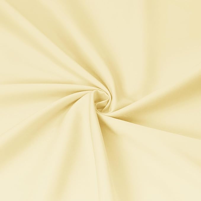 Sunflower King Fitted Sheet, 1-Piece Deep Pocket Fitted Bottom Sheet 16", 100% Cotton Sateen Soft Breathable, Butter Cream