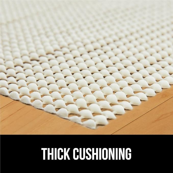 GORILLA GRIP Strong Rug Pad Gripper, 8x10 FT, US Designed, Grips Help Keep Area Rugs Safe and in Place, Slip and Skid Resistant Pads for Hard Floors, Under Carpet Mat Cushion and Hardwood Protection