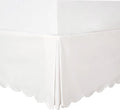 HIG Off-White Chic King Bed Skirt - Easy Fit Scallop Edge Pleated Bedskirts, 14 Inch Drop Anti-Slip Dust Ruffle, Thick Fabric for Enhanced Privacy, Pre-Washed for Long-Lasting Use(N60022)