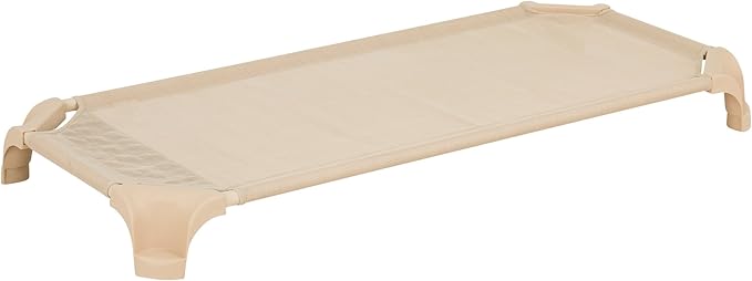 Sprogs Heavy-Duty Stackable Standard Size 52"L Daycare Cots for Kids and Toddlers, Stacking Preschool Classroom Kids Cots for Sleeping, Resting, Naptime, Pack of 4, Natural Colors