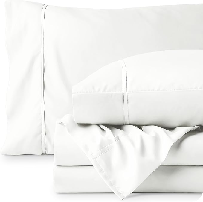 Bare Home King Sheet Set - Luxury 1800 Ultra-Soft Microfiber King Bed Sheets - Double Brushed - Deep Pockets - Easy Fit - 4 Piece Set - Bedding Sheets & Pillowcases (King, Cream)