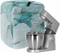 Turquoise Marble Stand Mixer Dust Cover with Storage Pocket & Handles, Fits All Tilt Head & Bowl Lift Modern Aesthetic Kitchen Appliance Cover Organizer Abstract Fluid Art Bag Accessories, 6-8 Quart