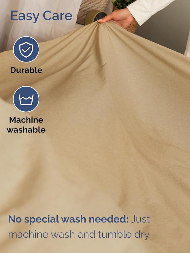 Extra Deep Pocket Twin XL Sheets - 3 Piece Breathable & Cooling Bed Sheets - Hotel Luxury Bed Sheet Set - Soft, Wrinkle Free & Comfy - Easily Fits Extra Deep Mattresses - Heathered Tan Sheets Set