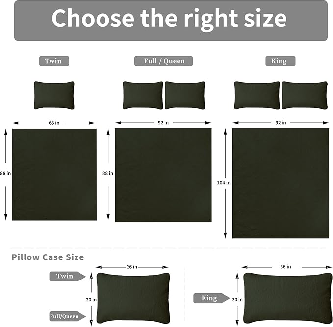 Easy-Going Twin Size Reversible Quilt Set with 1 Quilt and 1 Pillow Sham, Soft Bed Quilt Cover, Water Resistant Lightweight Microfiber Bedspread, Stain Resistant, Olive Leaf-Army Green/Beige