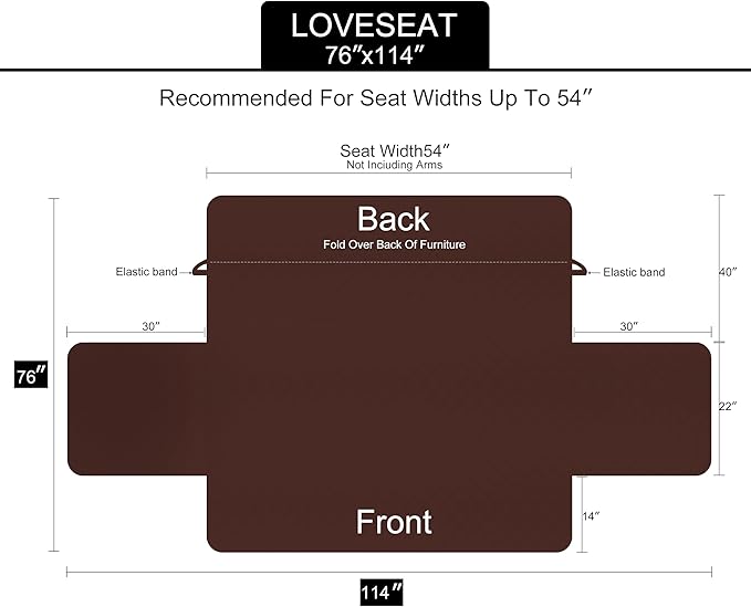 U-NICE HOME Loveseat Sofa Cover Reversible Couch Cover for Dogs with Elastic Straps Water Resistant Furniture Protector for Pets Couch Cover for 2 Cushion Couch (Loveseat, Grey/Beige)
