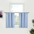 BGment Blackout Curtains 36 Inches Length for Kitchen Cafe Window - Rod Pocket Small Drapes Privacy Darkening for Bathroom Basement Rv Over Sink, 2 Panels, Baby Blue, 29 X 36 Inch