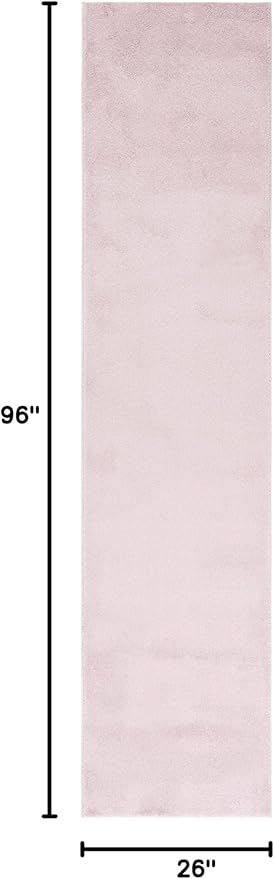 SAFAVIEH Plain and Solid Collection Runner Rug - 2'2" x 8', Pink, Non-Shedding & Easy Care, Ideal for High Traffic Areas in Living Room, Bedroom (PNS320-4406)