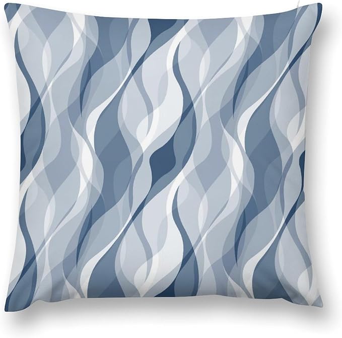 Light Blue Throw Pillow Covers Modern Abstract Blue and Grey Striped Decorations for Bedroom Living Room Farmhouse Sofa Pillows Bed Couch 20x20 Inch