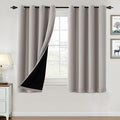 H.VERSAILTEX 100% Blackout Curtains for Bedroom Thermal Insulated Blackout Curtains 54 inch Length Full Light Blocking Curtains for Living Room with Black Liner 2 Panels Set, Warm Taupe