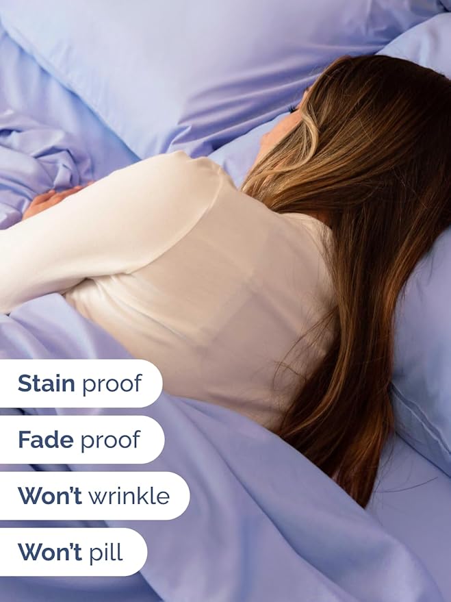 Extra Deep Pocket Queen Sheet Set - 4 Piece Breathable & Cooling Bed Sheets - Hotel Luxury Sheet Set - Soft, Wrinkle Free and Comfy - Easily Fits Extra Deep Mattresses - Deep Pocket Lavender Sheets