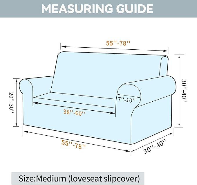 LURKA Stretch Loveseat Sofa Slipcovers 1 Piece Couch Covers for Sofa Furniture Protector Full Sofa Covers with Elastic Bottom for Kids and Dog (Dark Green, Medium)