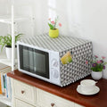 AKOAK 1 Pack 30cm x 90cm/11.81" x 35.43" Household Kitchen Microwave Dust Cover Cotton Linen Oven Cover with Storage Bag Home Decoration Accessories (Grey Triangle)