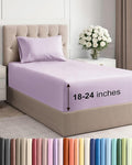 Extra Deep Pocket Twin Sheets - 3 Piece Breathable & Cooling Bed Sheets - Hotel Luxury Sheet Set - Soft, Wrinkle Free & Comfy - Easily Fits Extra Deep Mattresses - Deep Pocket Light Lavender Sheets