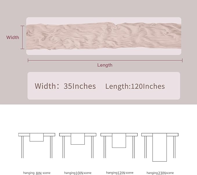 BALCONY & FALCON Pink Cheesecloth Table Runner 10FT 120 Inch Rustic & Boho Farmhouse Gauze Cheese Cloth Runners for Wedding Fall Thanksgiving Christmas Party Baby Shower Birthday Decor