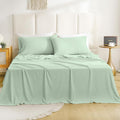 Silky Soft Queen Size Sheet Set - Luxury 4 Piece Breathable Cooling Sheets for Queen Size Bed, 16" Deep Pocket Easy Care Wrinkle Free Bedding Sheet and Pillowcase Set, Sage Green