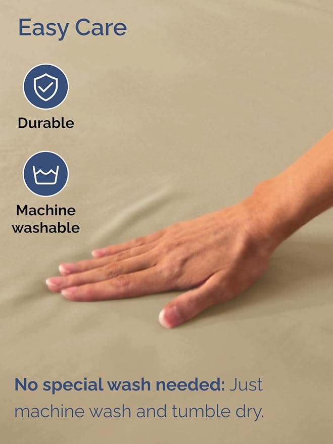 Extra Deep King Fitted Sheet - Hotel Luxury Single Fitted Sheet Only - Easily Fits 18 inch to 24 inch Mattress - Ultra Soft, Wrinkle Free w/Extra Deep Pockets - Easy-Care, Breathable & Comfy - Beige