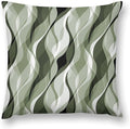Sage Green Throw Pillow Covers Abstract Ombre Green and Grey Striped Decorations for Bedroom Living Room Farmhouse Sofa Pillows Bed Couch 20x20 Inch