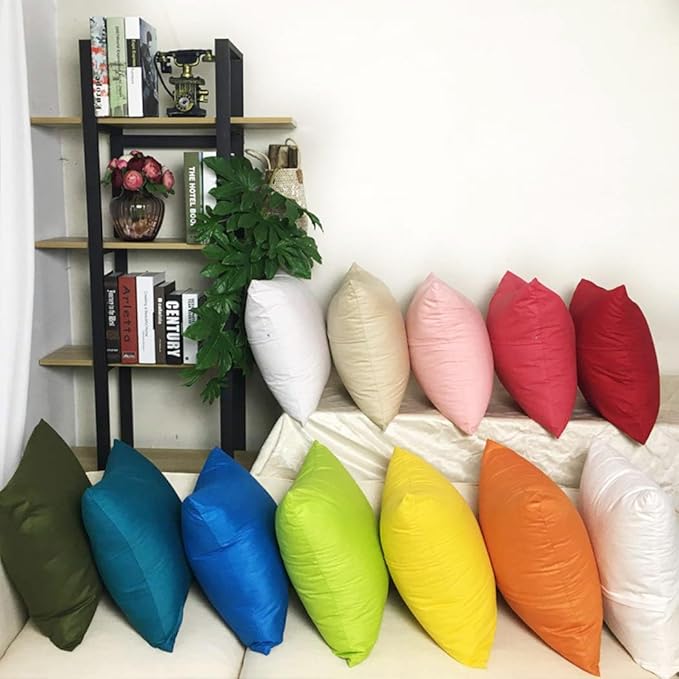 4-Pack 100% Cotton Comfortable Solid Decorative Throw Pillow Case,Thmyo Square Cushion Cover Pillowcase Sublimation Blank Pillow Covers DIY Throw Pillowcase for Sofa(18x18 inch/ 45x45cm,Lemon Yellow)