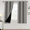 H.VERSAILTEX 100% Blackout Curtains for Bedroom Thermal Insulated Blackout Curtains 63 inch Length Heat and Full Light Blocking Curtains for Living Room with Black Liner 2 Panels Set, Dove Gray
