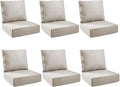 Outdoor Cushion Set for Furniture Patio Furniture, UV Resistant, Water Resistant - 6 Inch Thick Foam Garden Cushions– 22x24 Inch Patio Seat Covers for Chair/Sofa/Couch | Beige | 6-Pack |