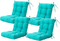 ARTPLAN Seat/Back Outdoor Chair Cushion,Set of 4 Patio Chair Cushion with Tie,Tufted Replacement for Patio Furniture,20x20x4 Inches,4 Count