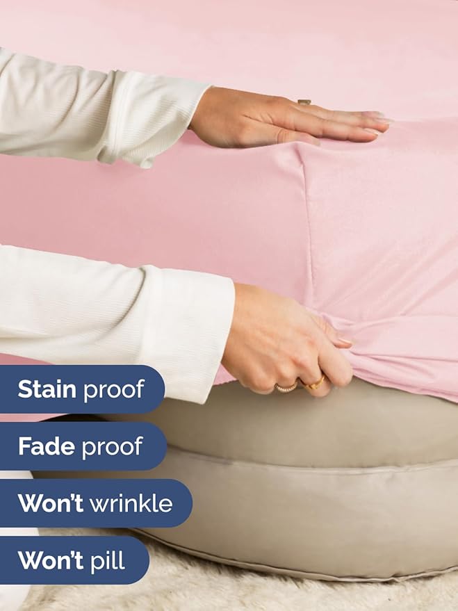 Extra Deep Split King Fitted Sheet - Hotel Luxury Single Fitted Sheet Only - Easily Fits 18 inch to 24 inch Mattress - Ultra Soft, Wrinkle Free w/Extra Deep Pockets - Breathable & Comfy - Baby Pink