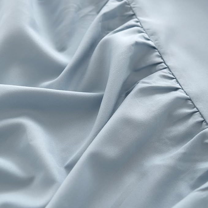 Bed Skirt King Size Ruffled Bed Skirt with Split Corners, 12 Inch Drop Dust Ruffle Bed Skirts with Platform, Gathered Style, 100% Microfiber, Grayish Blue