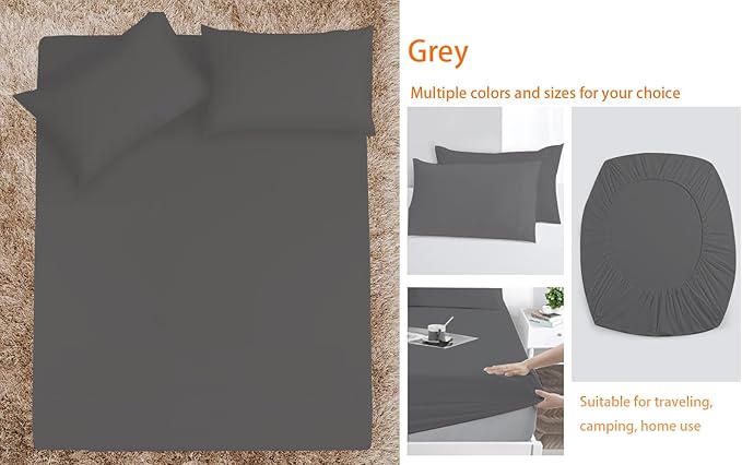 Air Mattress Sheets - 2 Pieces Set - Suitable for Inflatable mattresses 18 inches deep - can be inflated Without disassembly, Convenient, Sturdy, Easy to use air Bed Sheet(Gray，Twin)