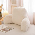 Btargot Reading Pillow Bed Wedge Large Adult Backrest Lounge Cushion with Arms | Back Support for Sitting Up in Bed White