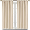 BGment Short Blackout Curtains 54 Inches Length - Rod Pocket Room Darkening Window Drapes for Bedroom Bathroom Basement Cafe, Champagne, 2 Panels, 42 x 54 Inch