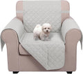 U-NICE HOME Recliner Chair Covers Reversible Chair Cover Pet Covers for Dogs with Elastic Straps Water Resistant Diamond Quilted (23''Recliner Small, Light Grey/Light Grey)