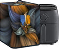 Air Fryer Oven Dust Cover with Handle and Pocket, Easy Cleaning Electric Appliance Cover, Brown Flower
