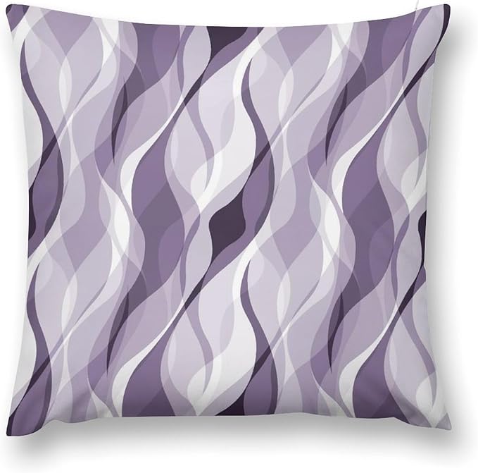 Lavender Throw Pillow Covers Modern Purple and Grey Striped Decorations for Bedroom Living Room Farmhouse Sofa Pillows Bed Couch 16x16 Inch