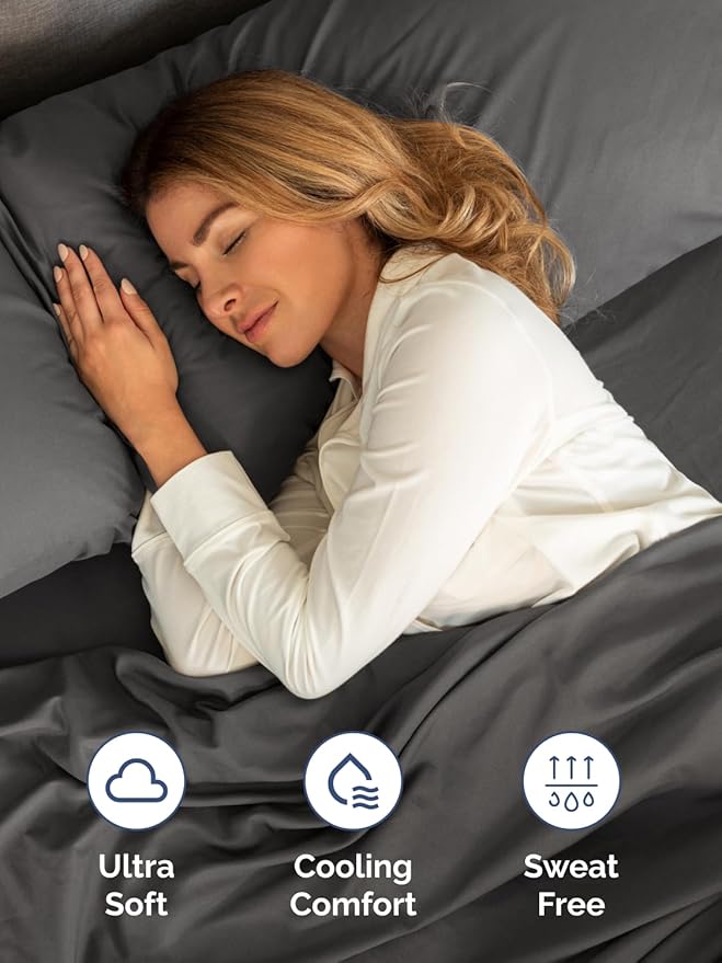 Extra Deep Pocket King Sheets - 4 Piece Breathable & Cooling Bed Sheets - Hotel Luxury Bed Sheet Set - Soft, Wrinkle Free & Comfy - Easily Fits Extra Deep Mattresses - Deep Pocket Charcoal Sheets Set