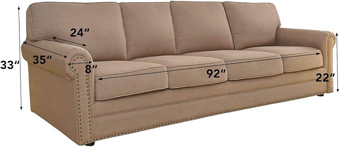 Easy-Going Stretch 4 Seater Sofa Slipcover 1-Piece Sofa Cover Furniture Protector Couch Soft with Elastic Bottom for Kids, Polyester Spandex Jacquard Fabric Small Checks Snow White
