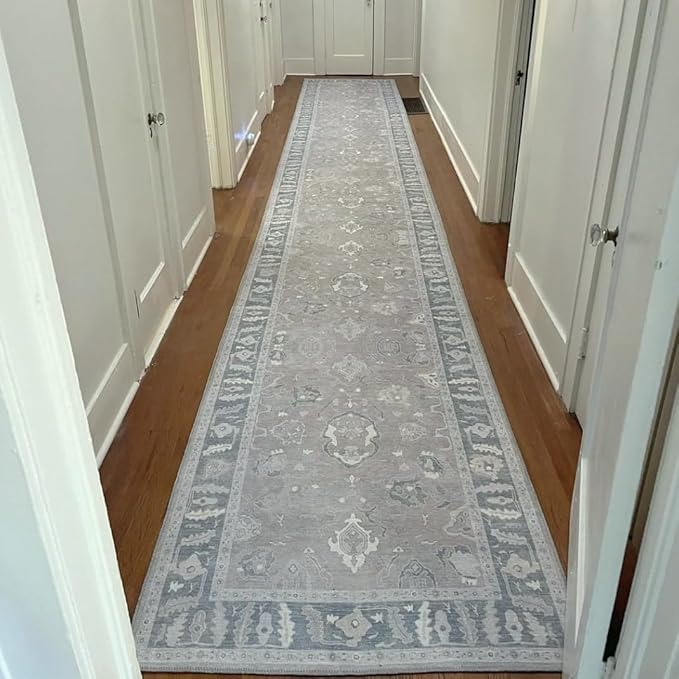 Fame Rugs Gray Modern Oushak Rug 10x13, Vintage Turkish Colorful Oriental Washable Antique Inspired Oversize Area Rugs, Luxury Living Room Bedroom (389GBB, 10' x 13')