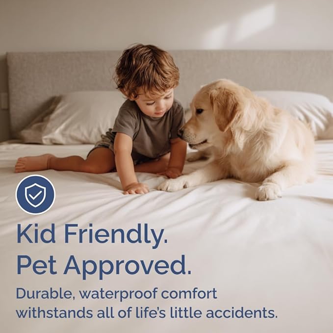 100% Waterproof Mattress Protector Or Your Money Back Queen Size-Premium Fitted Terry Cover - Noiseless, Soft & Cooling - Secure Fit up to 16” Deep Pockets -Machine Washable & Wrinkle-Free - White