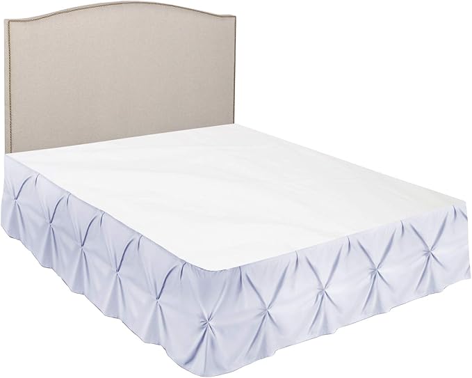 Nestl Ice Blue Bed Skirt King Size, Pinch Pleat King Bed Skirt, 14" Inch Drop King Bedskirt, Hotel Quality Ice Blue Bed Skirts, Premium Microfiber Bedskirt for King Bed, Ice Blue King Size Bed Skirt