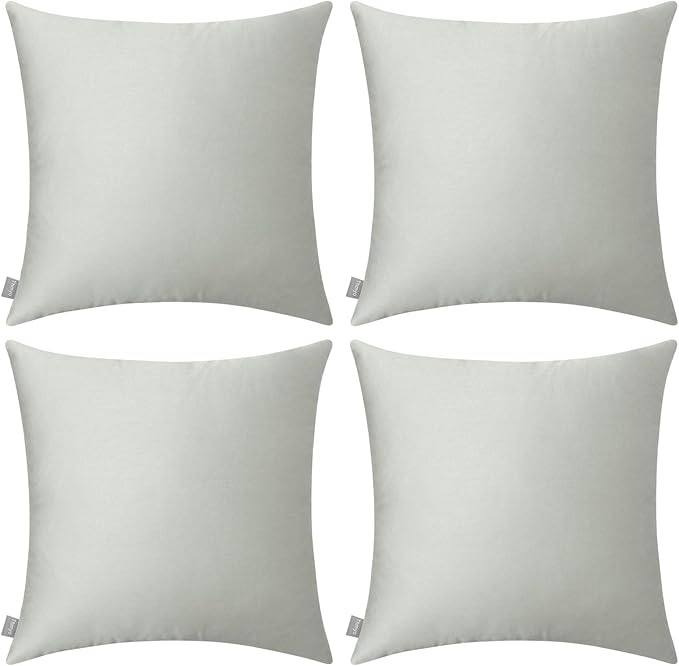 Thmyo 4-Pack 100% Cotton Comfortable Solid Decorative Throw Pillow Case Square Cushion Cover Pillowcase Sublimation Blank Pillow Covers DIY Throw Pillowcase for Sofa Bedroom(20x20 inch/ 50x50cm,Grey)