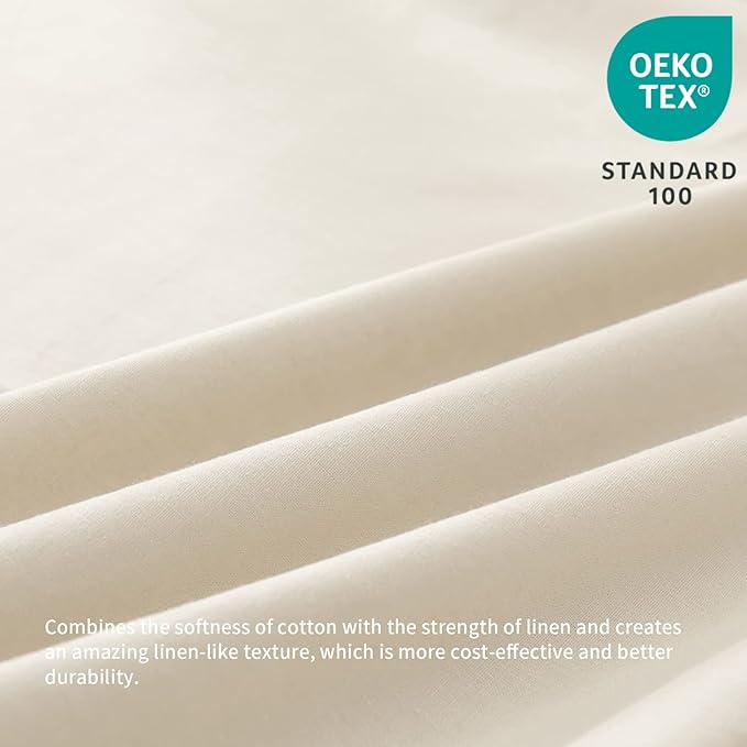 BISELINA French Linen Bed Skirt with Pleated Frills 14-Inch Tailored Drop Natural Flax Cotton Blend Dust Ruffle Soft Cozy Farmhouse Bedding (14" Twin, Linen)