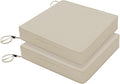 Favoyard Patio Chair Cushions 22 x 22 x 3 Inch Waterproof Outdoor Seat Cushions for Patio Furniture 3-Year Color Fastness Garden Sofa Couch Chair Pads with Handle & Adjustable Straps Set of 2, Beige