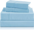 Holtel Luxury Twin Sheet Set - 3 Piece Soft Microfiber Sheets for Twin Size Bed, 16" Deep Pocket Easy Care Wrinkle Free Cooling Bedding Sheet and Pillowcase Set, Sky Blue